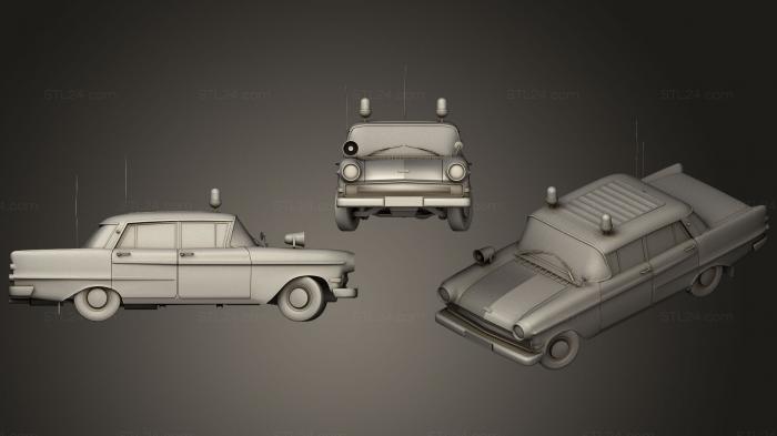 Автомобили и транспорт (Стилизованная полицейская машина, CARS_0407) 3D модель для ЧПУ станка